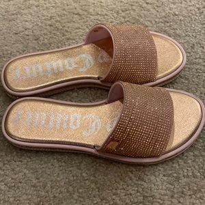 Juicy Couture Rose Gold Rhinestone Sandals